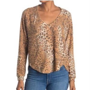 Socialite V-Neck Long Sleeve Brushed Knit Shirt